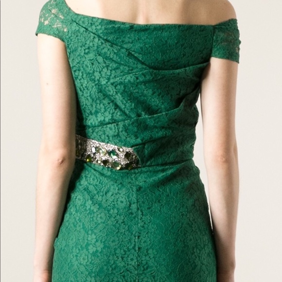 Burberry Prorsum Dark Pigment Green Lace Dress - Picture 4 of 8